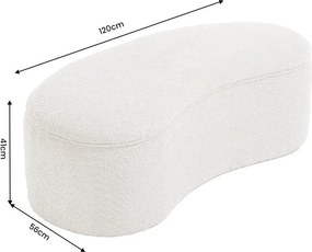 Bancheta tapitata cu spatiu de depozitare ELEMENTAL 120cm boucle champagne beige