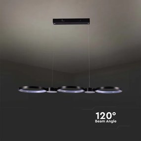 Lustră LED pe cablu LED/38W/230V 4000K negru