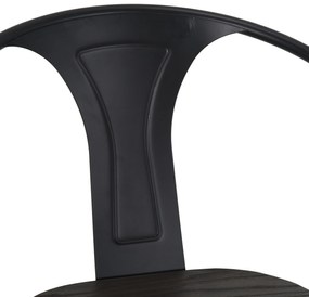 HOMCOM Set de 2 Scaune de Bar Moderne Scaun Pivotant Spatar Reglabil pe Inaltime din Lemn Metal 5 Roti Pivotante Robuste Negru