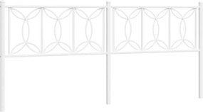 vidaXL Tăblie de pat de schimb metalică, alb, 193 cm