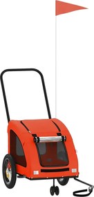 vidaXL Remorcă de bicicletă animale portocaliu/gri, textil oxford/fier