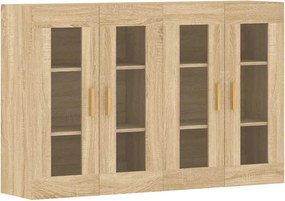 vidaXL Dulapuri montate pe perete 2 buc stejar Sonoma, lemn prelucrat