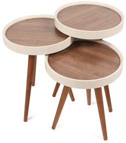 Masă pliabilă Lemn, 3 buc