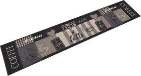 vidaXL Covor de bucătărie lavabil Coffee, negru, 60x300 cm, catifea