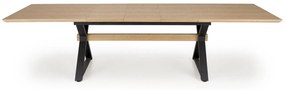 Masa extensibila Henry natur/negru L180-300 cm