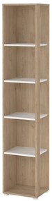 Bibliotecă albă/cu aspect de lemn de stejar 41x205 cm Sign – Tvilum