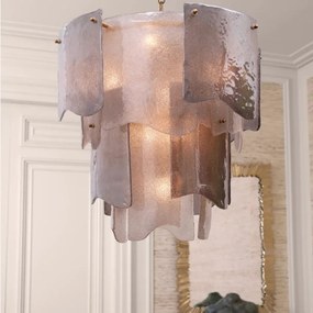 Candelabru LUX design deosebit Asinara S, sticla fumurie