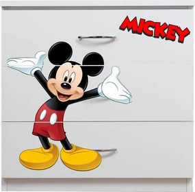 Comoda 3 sertare Mickey alb