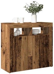 vidaXL Dulap cu lumini LED, lemn vechi, 80x35x75 cm, lemn prelucrat