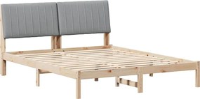 vidaXL Cadru de pat cu headboard Maro 160 x 200 cm Lemn de pin masiv