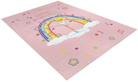 BAMBINO 41870 covor lavabil Balerina, curcubeu pentru copii anti-alunecare - roz