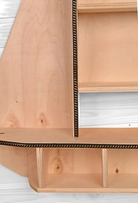 Raft de perete 72×52×18 cm – lemn stratificat nuc, Sailor