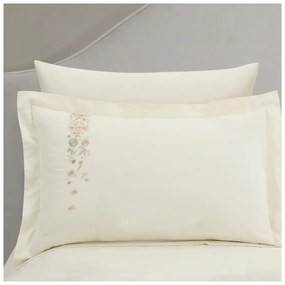 Lenjerie de pat crem din bumbac satinat pentru pat de o persoană cu cearceaf inclus, cu 6 piese 140x200 cm Maison Bloom – Mila Home Luxury