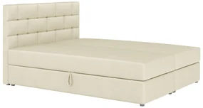 Pat matrimonial Boxspring 160x200 cm Waller (Bej) (cu somieră și saltea). 1007727