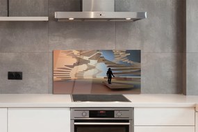 Panouri de sticlă scări 3d