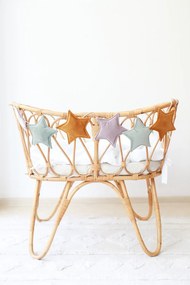Ghirlanda decor din catifea, decoratiune pentru camera copilului - Velvet crem perlat, menta si galben mustar