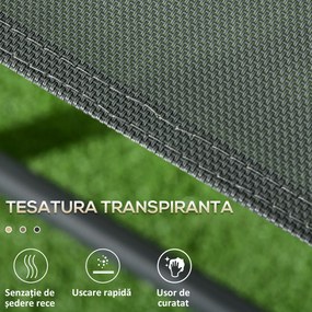 Outsunny Set de Exterior din 3 Piese cu Masă cu Blat din Sticlă și 2 Scaune Pliabile din Plasă, Ф45x50 cm, Gri Deschis | Aosom Romania