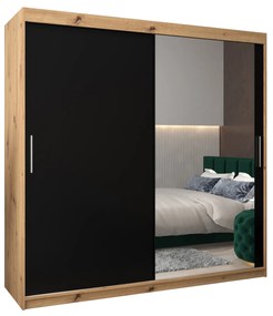 Dulap de haine 200 cm Toki 2 (stejar artisan + negru mat). 1065022