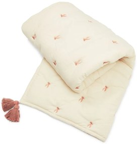 Pătură pentru copii, galben-deschis/roz din bumbac organic matlasată 90x120 cm Bows – Cam Cam Copenhagen