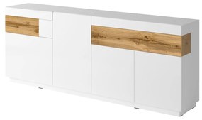 Comodă Stacey Typ 25 (Stejar + Alb cu luciu înalt). 1030465