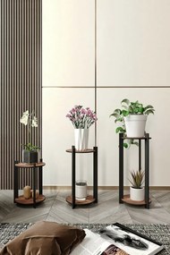 Suport pentru flori Flower Desk Round - Nuc