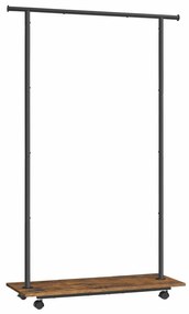 Suport umerase, 98,5 x 35 x 160,3 cm, metal / PAL melaminat, maro / negru, Vasagle