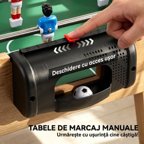 SPORTNOW Fotbal de Masă, Masa 121 Cm, 22 Jucători, Contoare Manuale, Lemn Natural | Aosom Romania
