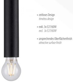 Lustră pe cablu BRUNA 3xE27/60W/230V alamă Leuchten Direkt 15618-18