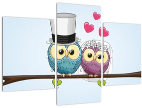 Tablou - Bufnițe îndrăgostite (90x60 cm)