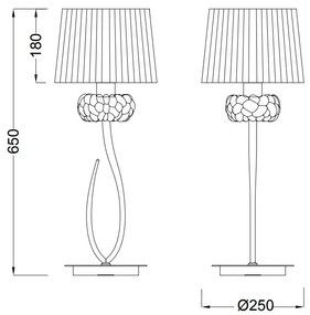 Veioza, Lampa de masa clasica LOEWE antique brass/ abajur alb