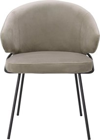 Scaun tapitat design LUX Kinley, catifea savona greige 115875 HZ