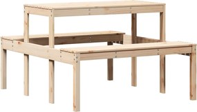vidaXL Masă de picnic, 110x134x75 cm, lemn masiv de pin