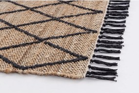 Covor negru/în culoare naturală țesut manual din iută 60x90 cm Shaila – Yes Everyday