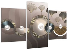 Tablou - Abstract maro-auriu (90x60 cm)