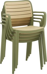 Scaun stivuibil, verde/bej, KARDOS TYP 2
