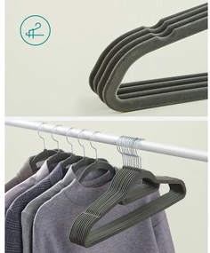 Set De 20 De Umerase Din Catifea, Gri, 43.5 Cm