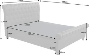 Pat dublu tapitat Kensington 160x200cm, gri inchis A-6540605 VC