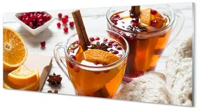 Tablouri pe sticlă Iarna ceașcă de ceai
