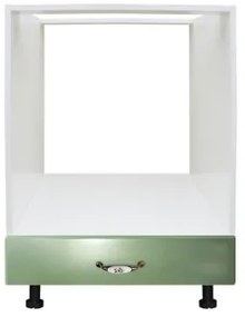Corp pentru cuptor incorporabil cu sertar Zebra, alb/MDF VERDE, fara blat, 60 x 82 x 57 cm