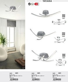 Plafoniera LED design modern Tatjana argintiu 47cm