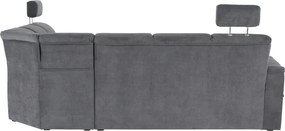 Colţar extensibil, material textil gri, model dreapta, SANTIAGO