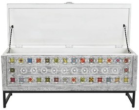 Cufar din lemn de mango cu insertii din ceramica, Mistral