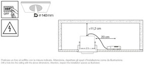 Spot LED directionabil, incastrabil pentru tavan fals NOVA 30W 3000K WH 248172 IDL