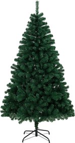 HOMCOM Brad Artificial de Crăciun 180 cm cu 700 Ramuri Ignifuge, Bază din Oțel,100x100x180 cm, Verde | Aosom Romania
