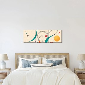 Tablou - Ilustrație colorată minimalistă (cu ceas) (90x30 cm)