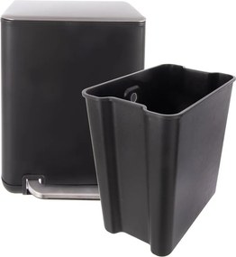 Coș de gunoi negru cu pedală din oțel inoxidabil 20 l Black – Orion