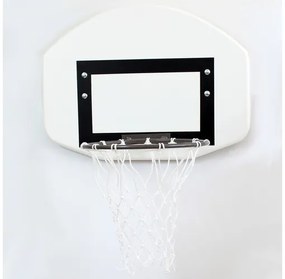Tablă de baschet pentru grădiniță, 60 x 45 cm cu inel, complet cu plasă, pentru perete cu nervuri S-SPORT