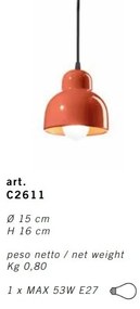 Pendul ceramic design italian realizat manual BERIMBAU Large
