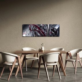 Tabloul cu abstracție gri (cu ceas) (90x30 cm)