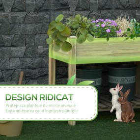 Outsunny Jardinieră Inălțată din Lemn cu Raft Inferior, Ideală pentru Grădină și Balcon, Suport pentru Plante, 91x51x76 cm | Aosom Romania